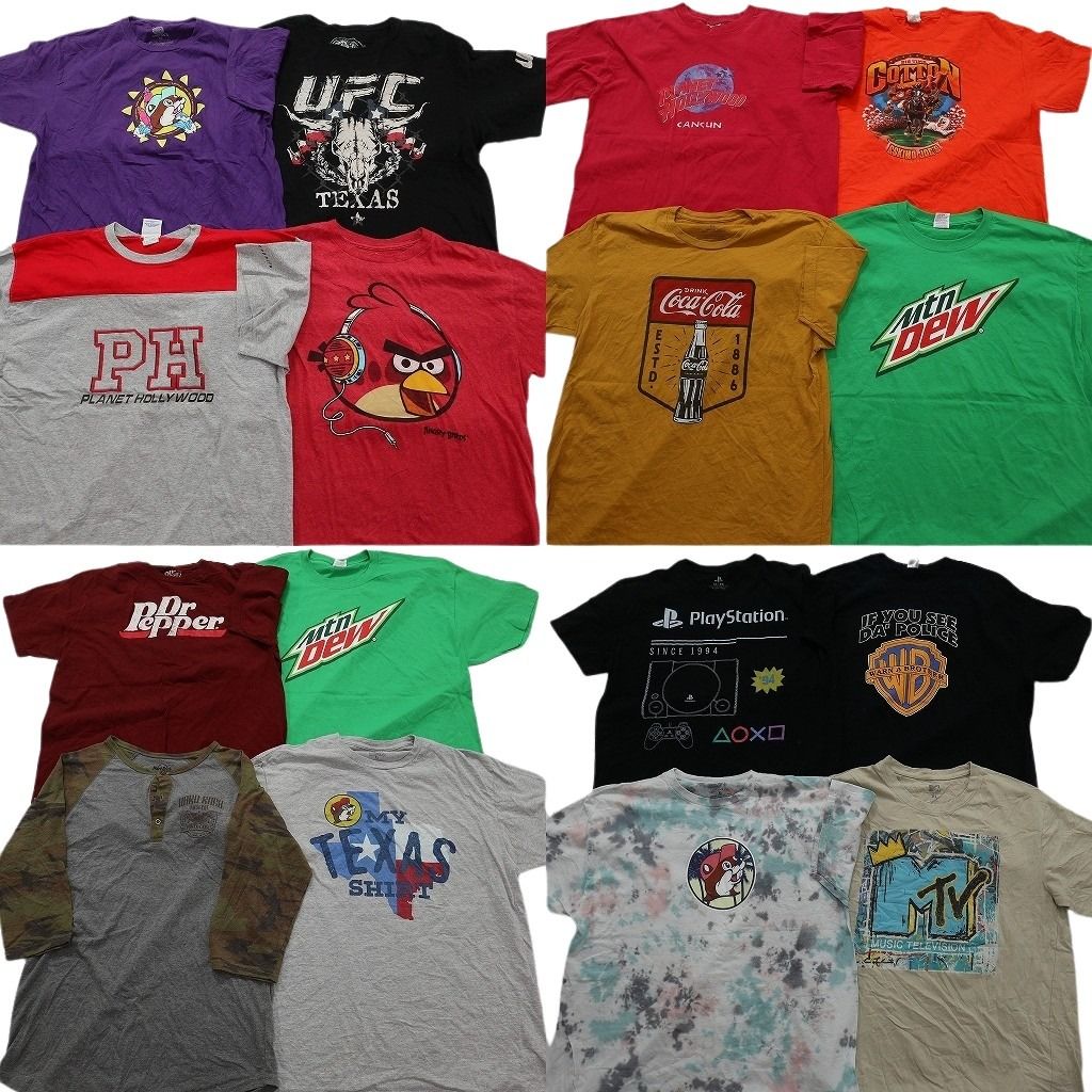 古着卸 まとめ売り 企業 Tシャツ 16枚セット ( メンズ XL ) マウンテンデュー ドクターペッパー バッキーズ M-TV 中古 古着 NE7627