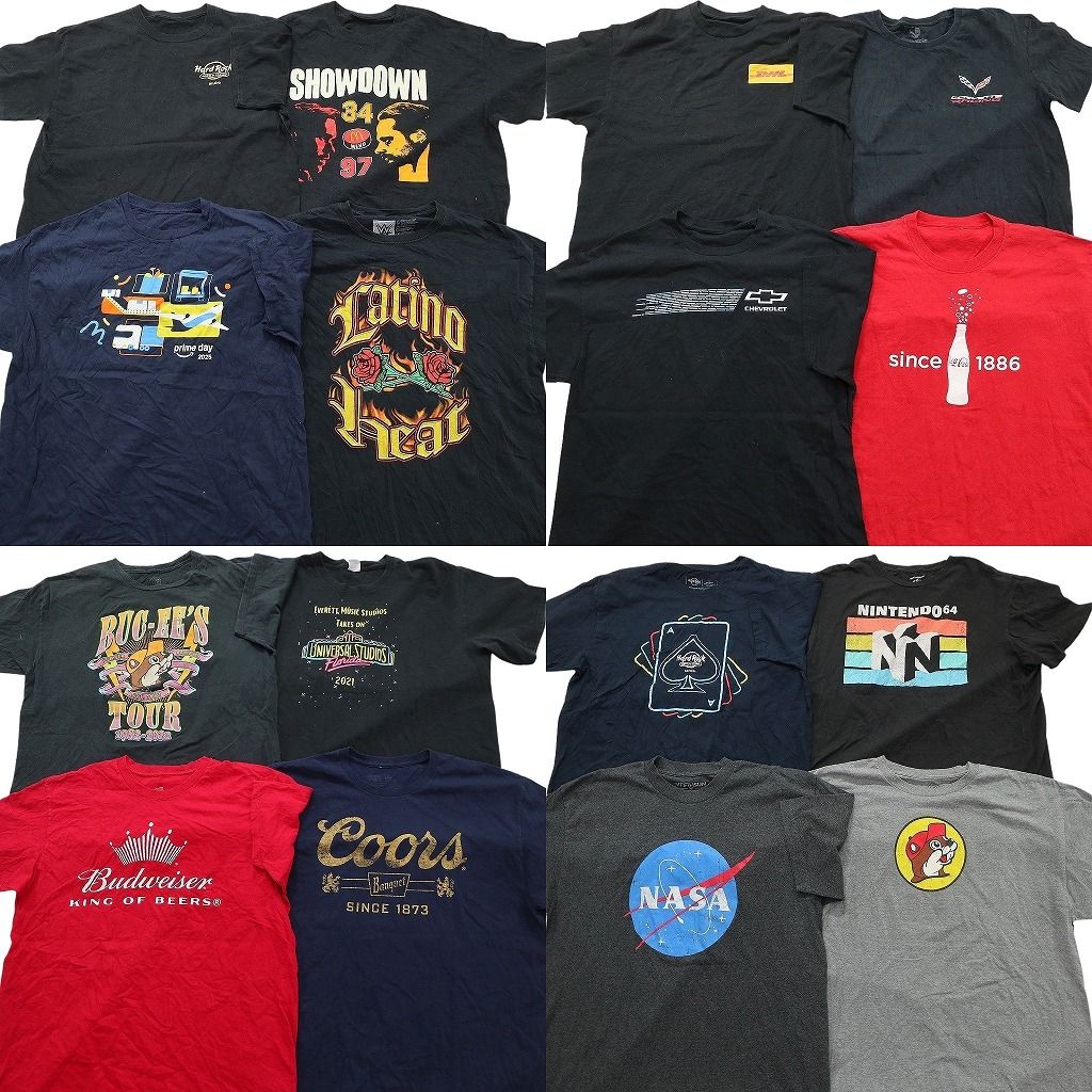 古着卸 まとめ売り 企業 Tシャツ 16枚セット ( メンズ XL ) NASA 任天堂 バッキーズ ハードロックカフェ アマゾン 中古 古着 NE7628