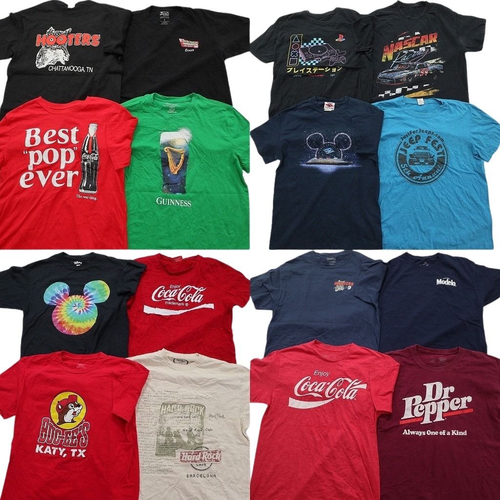 古着卸 まとめ売り 企業 Tシャツ 16枚セット ( メンズ L ) フーターズ バッキーズ NASCAR JEEP ギネスビール 中古 古着 NE7631