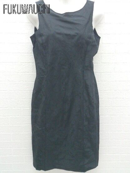 ◇ COMME CA DU MODE コムサデモード 総柄 ノースリーブ 膝丈 ワンピース 11 ブラック * 1002798780286 【中古】 【1002798780286】