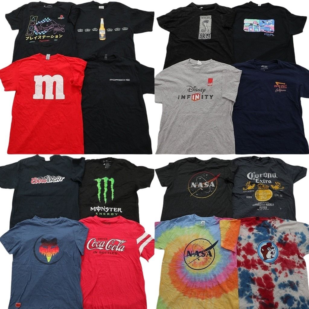古着卸 まとめ売り 企業 Tシャツ 16枚セット ( メンズ M/L ) NASA コロナエキストラ バッキーズ モンスター 中古 古着 NE7635