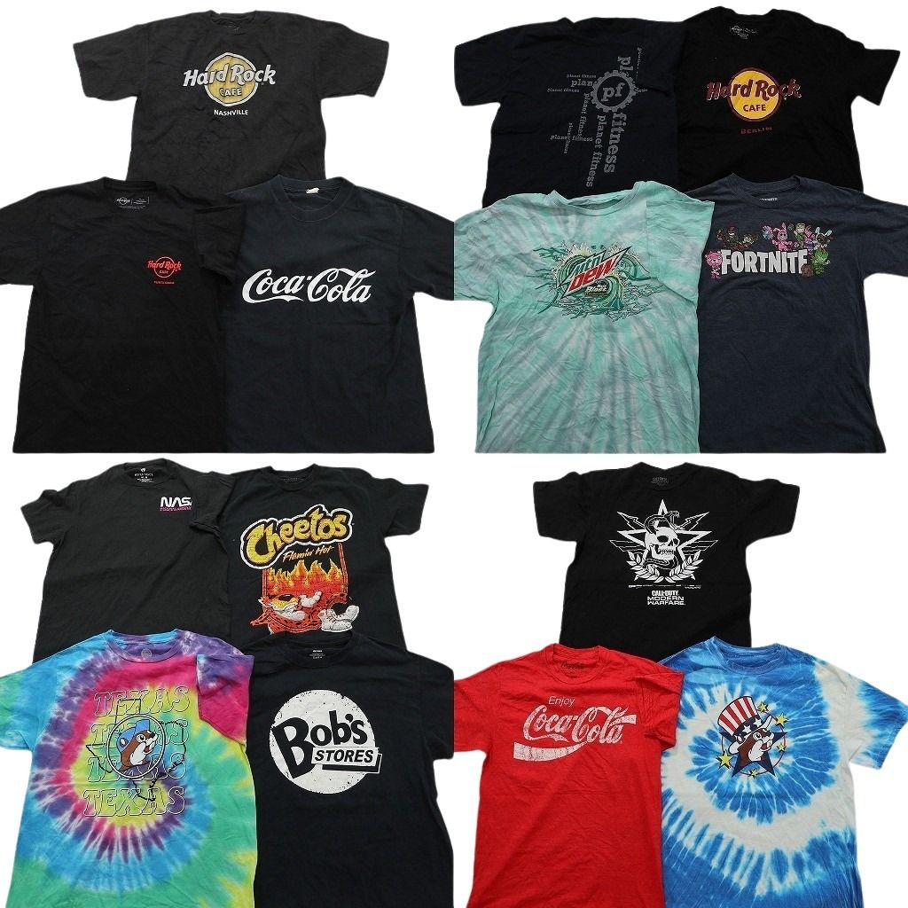 古着卸 まとめ売り 企業 Tシャツ 14枚セット ( メンズ M ) ハードロックカフェ コカ・コーラ バッキーズ チートス 中古 古着 NE7636 の商品写真