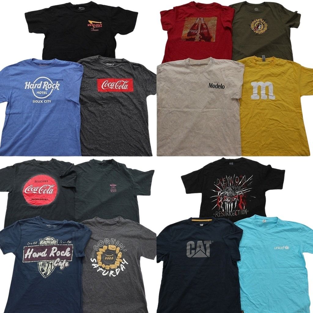 古着卸 まとめ売り 企業 Tシャツ 14枚セット ( メンズ M ) コカ・コーラ ハードロックカフェ バッキーズ M&M 中古 古着 NE7637