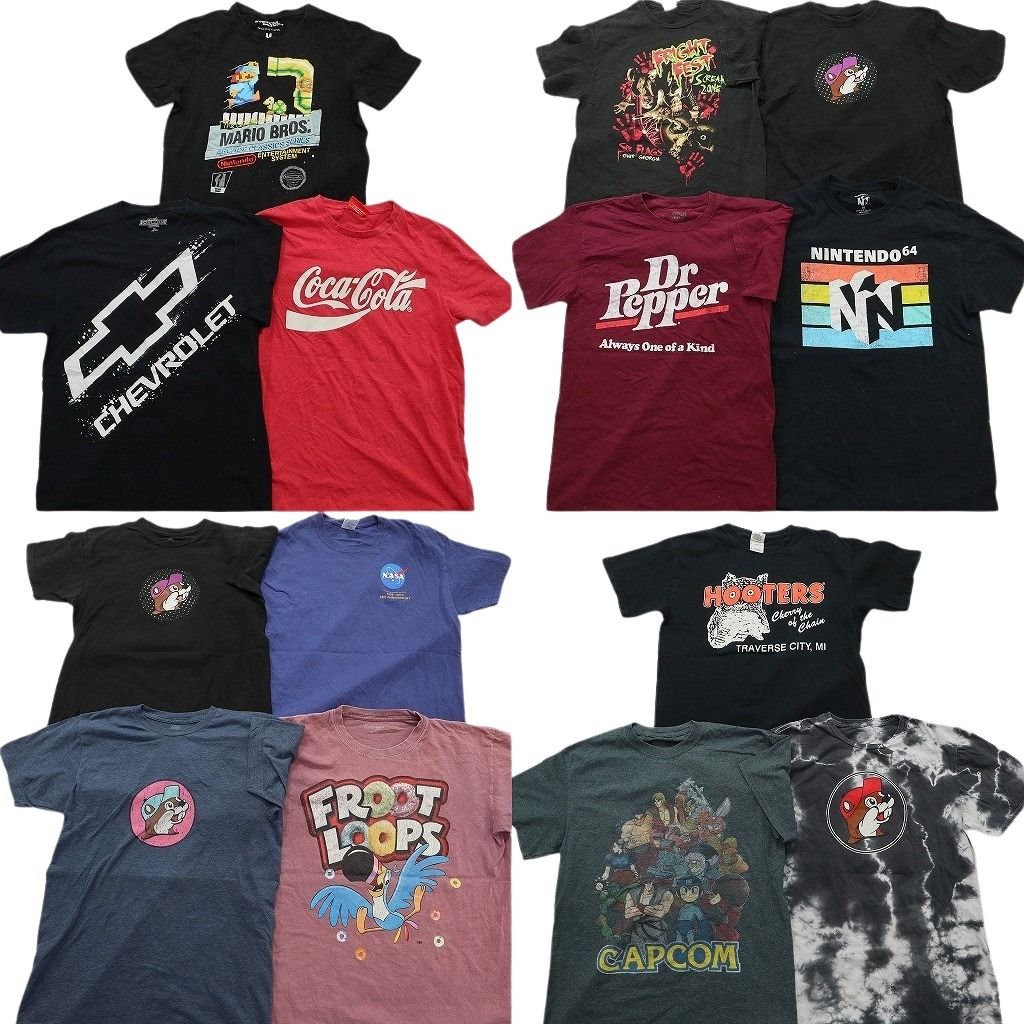 古着卸 まとめ売り 企業 Tシャツ 14枚セット ( メンズ M ) シボレー バッキーズ 任天堂 ドクターペッパー 中古 古着 NE7638