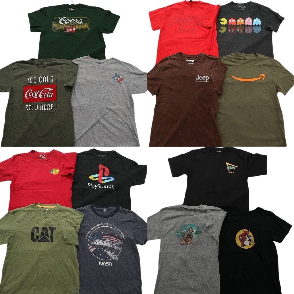 古着卸 まとめ売り 企業 Tシャツ 14枚セット ( メンズ M ) コカ・コーラ バッキーズ プレイステーション CAT 中古 古着 NE7639