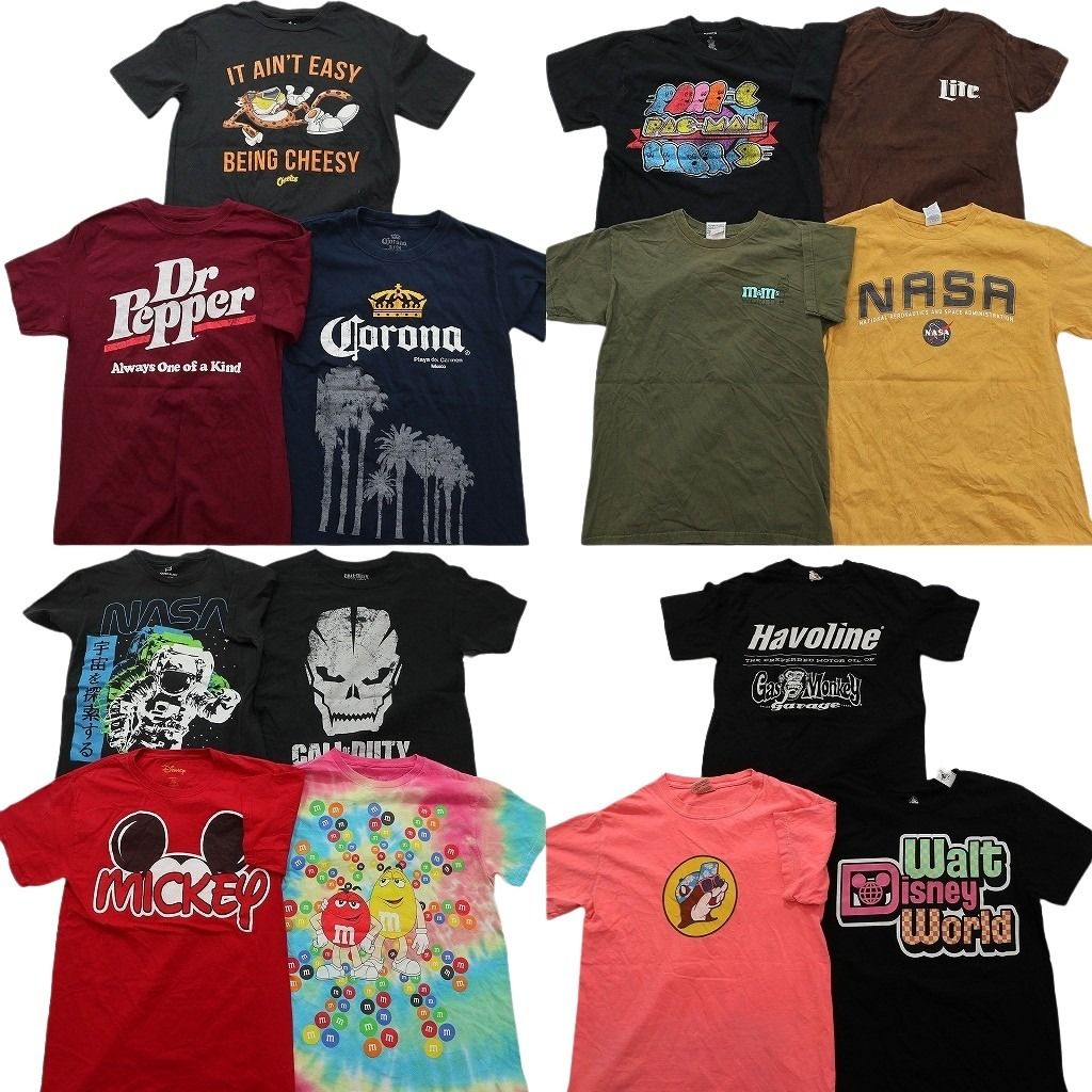 古着卸 まとめ売り 企業 Tシャツ 14枚セット ( メンズ S/M ) ドクターペッパー コロナエキストラ バッキーズ NASA ディズニー 中古 NE7640