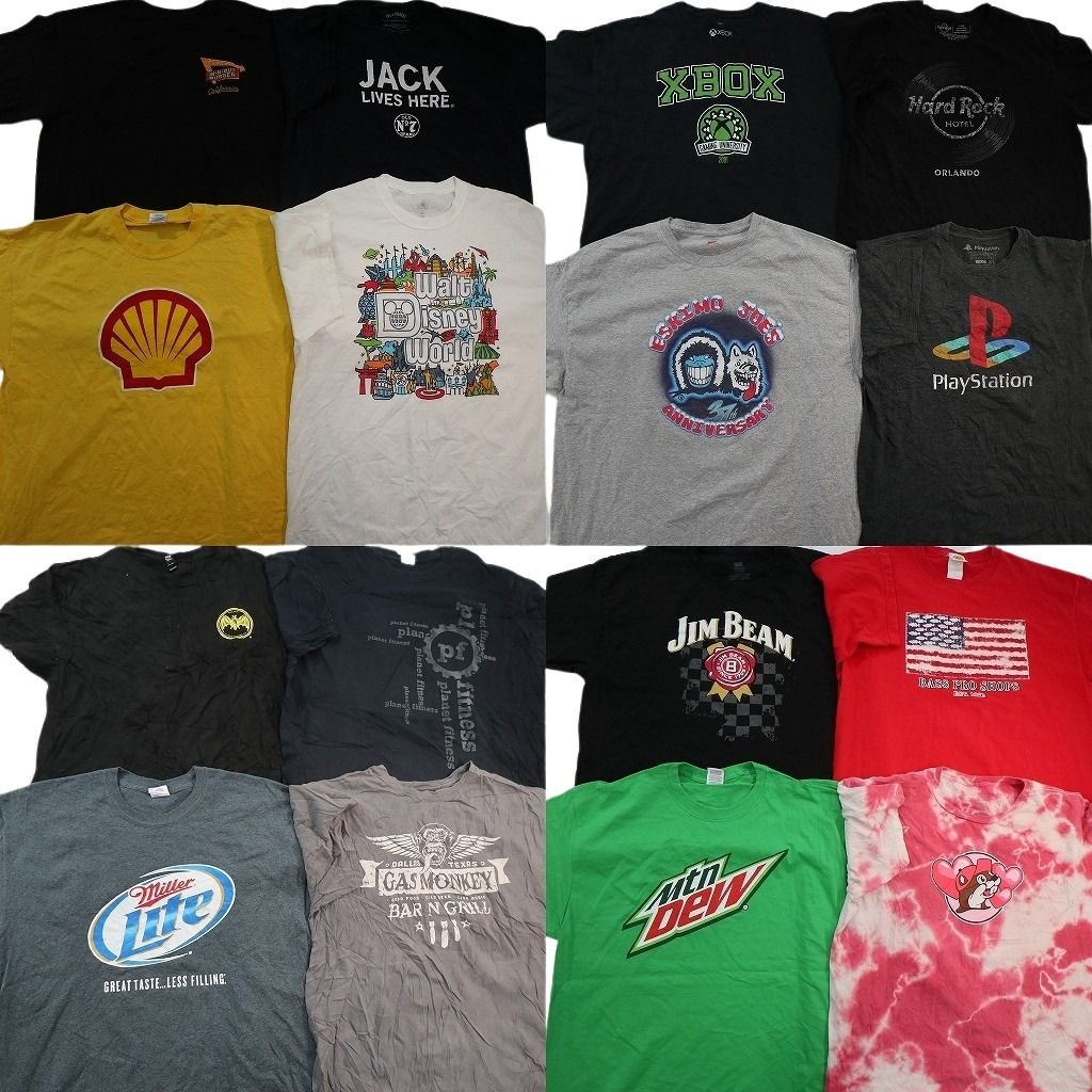 古着卸 まとめ売り 企業 Tシャツ 16枚セット ( メンズ XL ) ジムビーム マウンテンデュー バッキーズ エスキモージョーズ 中古 古着 NE7644