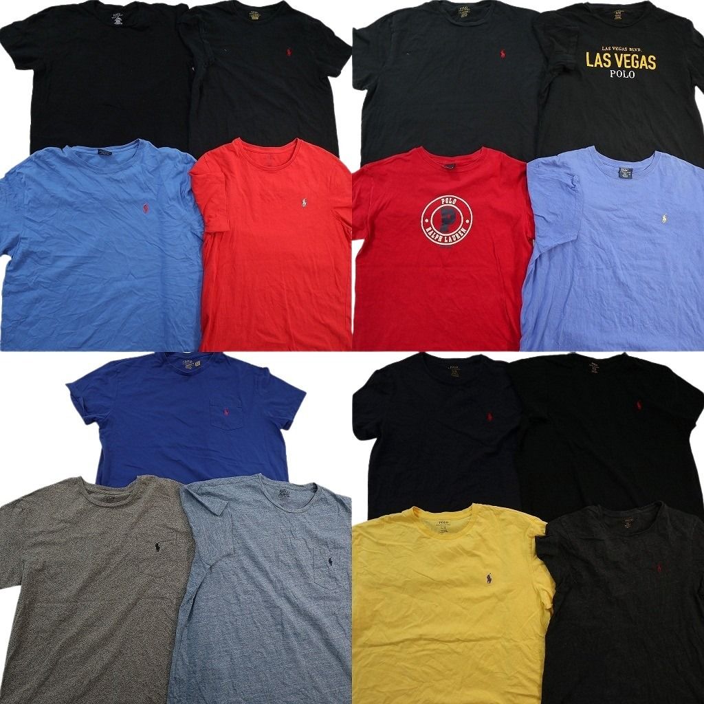 古着卸 まとめ売り ラルフローレン Tシャツ 15枚セット ( メンズ L/XL ) ワンポイント ブラック グレー レッド 中古 古着 NE7647 19,055円