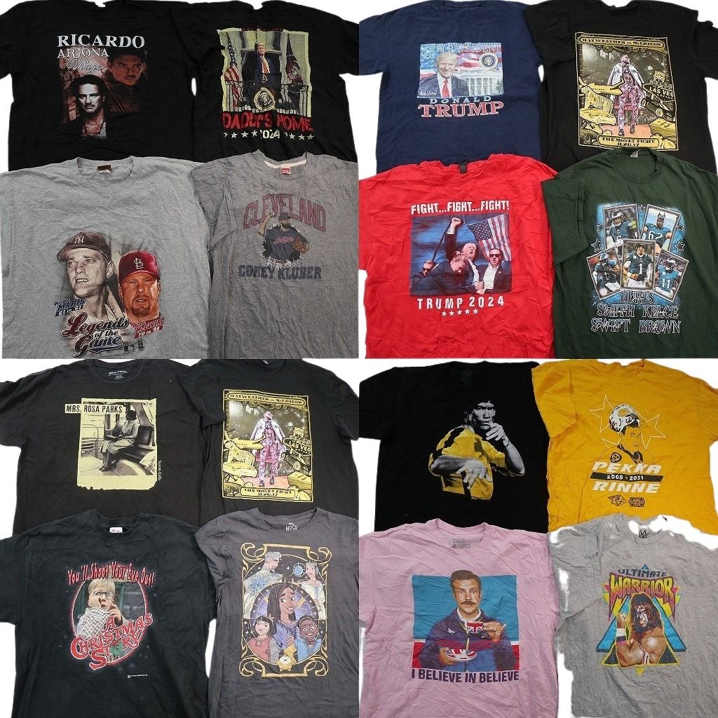 古着卸 まとめ売り 人物 Tシャツ 16枚セット ( メンズ XL ) 映画 レーシング トランプ プロチーム NFL 中古 古着 NE7650