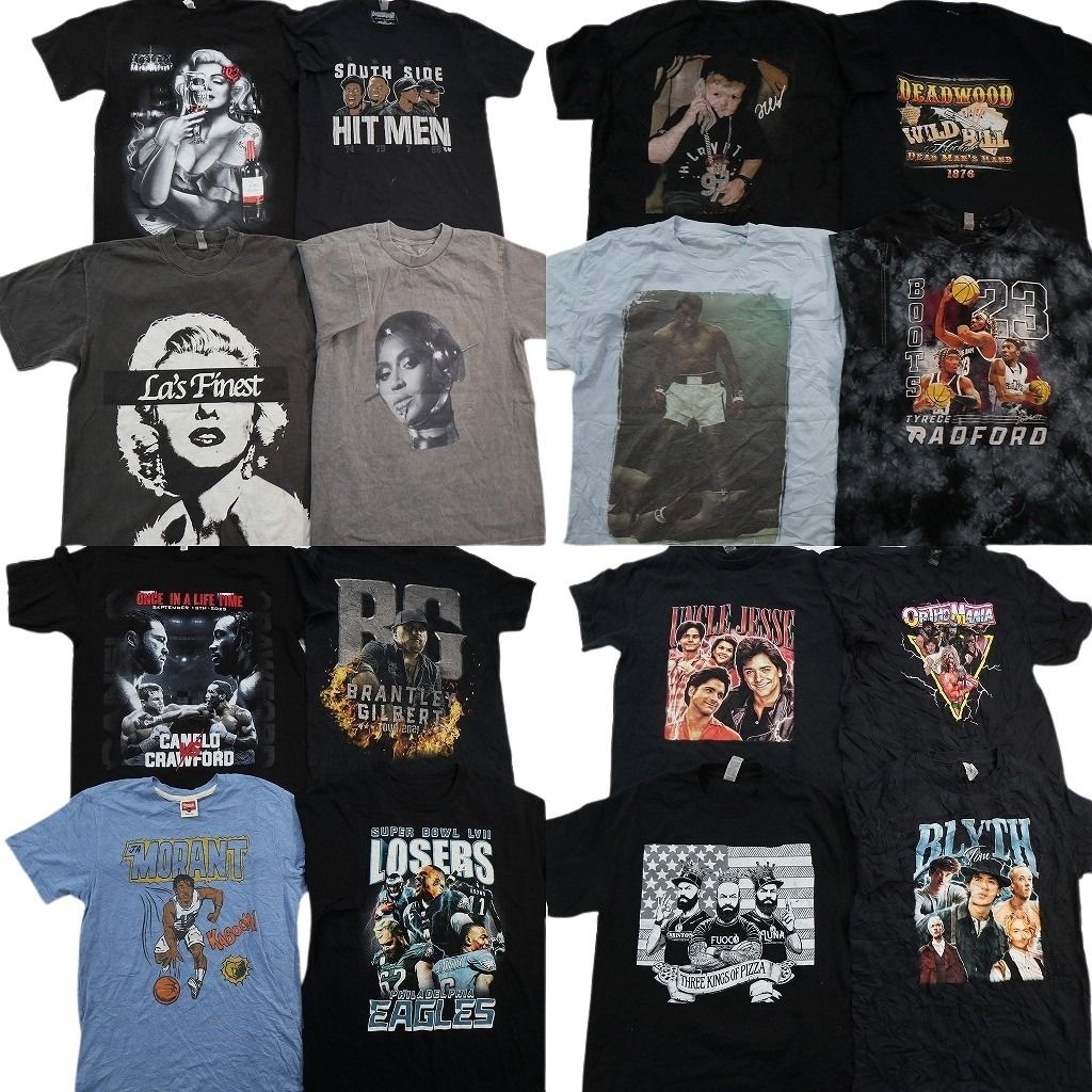 古着卸 まとめ売り 人物 Tシャツ 16枚セット ( メンズ XS/S/M ) マリリンモンロー 音楽 プロチーム NBA NFL 中古 古着 NE7653