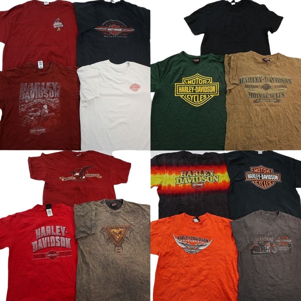 古着卸 まとめ売り ハーレーダビッドソン Tシャツ 14枚セット ( メンズ L/XL/2XL ) イーグル ワンポイント バイクモチーフ 中古古着 NE7659