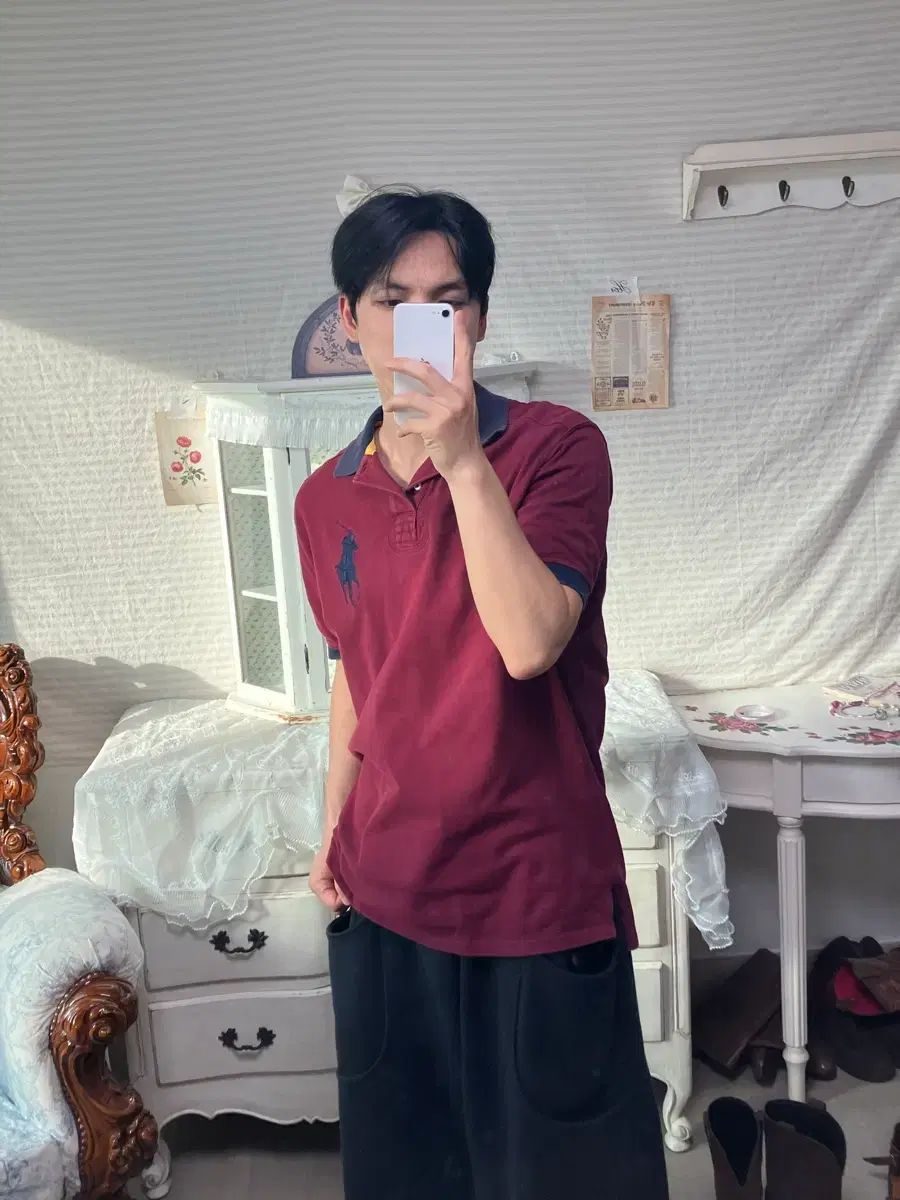 ヴィンテージ ポロ ビックポニー カラ Tシャツ 半袖 1153 森ガール y2k ストリート ギャル