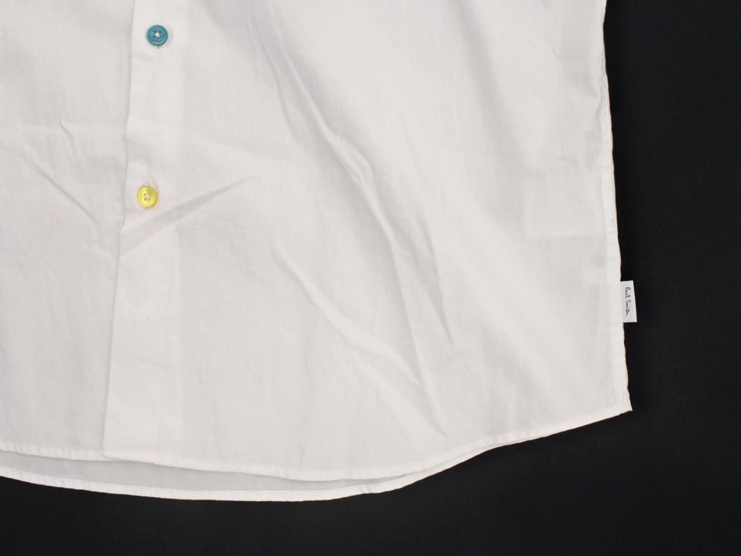 Paul Smith ポールスミス 半袖 マルチカラーボタン シャツ sizeL/白