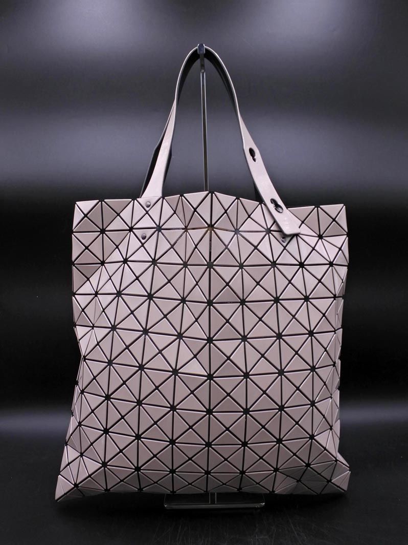 BAO BAO ISSEY MIYAKE バオバオ イッセイミヤケ BB93 AG043 エナメル トート バッグ ライトベージュ ■■◎レディース