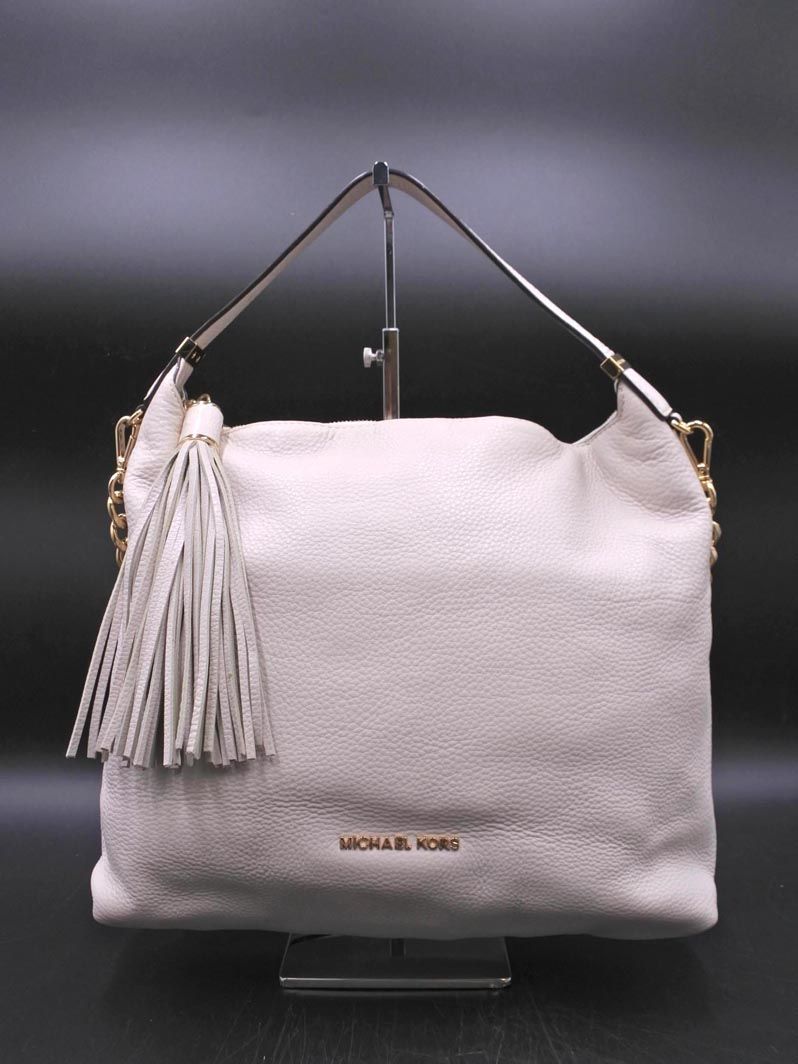 MICHAEL KORS マイケルコース レザー 本革 2WAY タッセル セミショルダー バッグ オフホワイト ■■ レディース