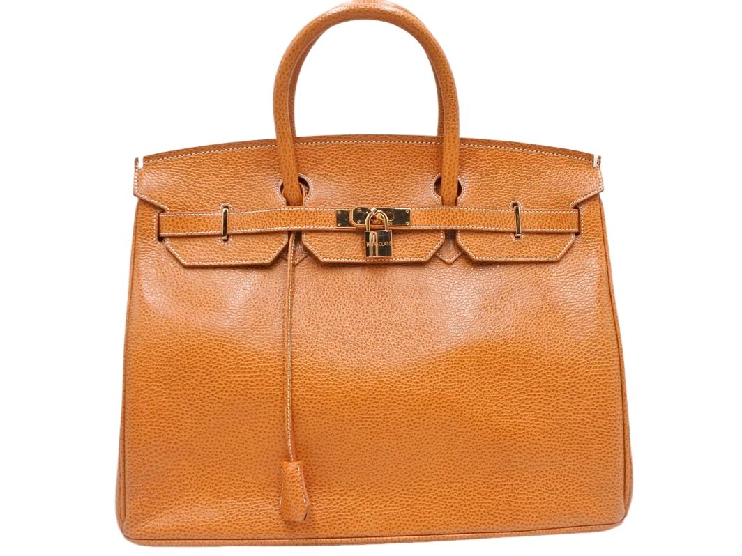 HENRY HIGH CLASS ヘンリーハイクラス レザー 本革 ハンド バッグ 黄 ■■◎レディース