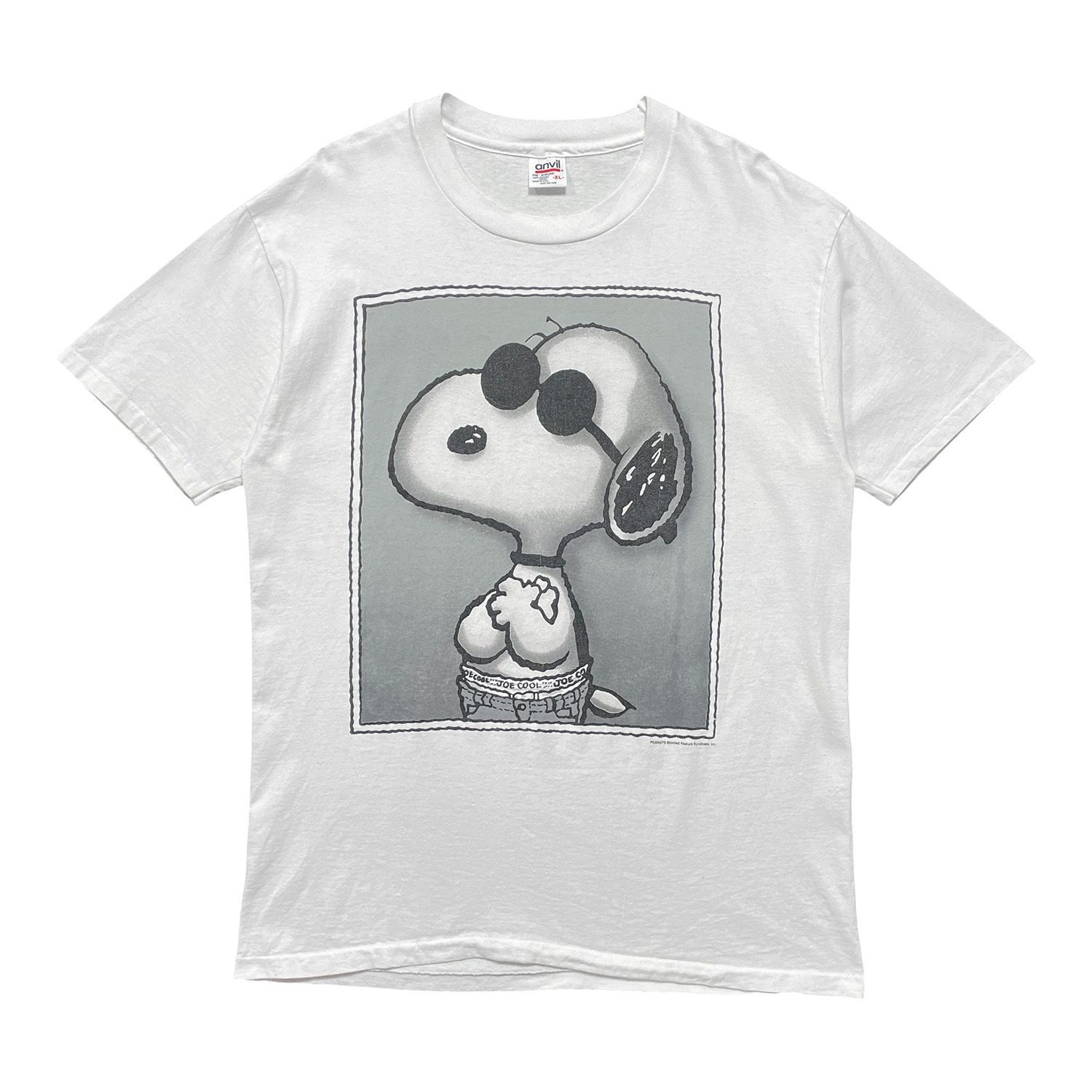 古着 90S USA製 SNOOPY スヌーピー カルバンクライン パロディ ヴィンテージ Tシャツ プリント メンズXL ホワイト シングルステッチ BA5519