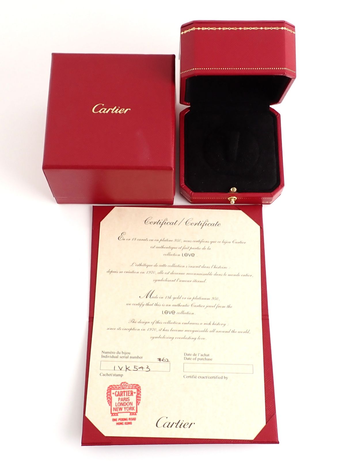 新品仕上げ済 Cartier(カルティエ) ラブリング #62(21号) K18PG ピンク