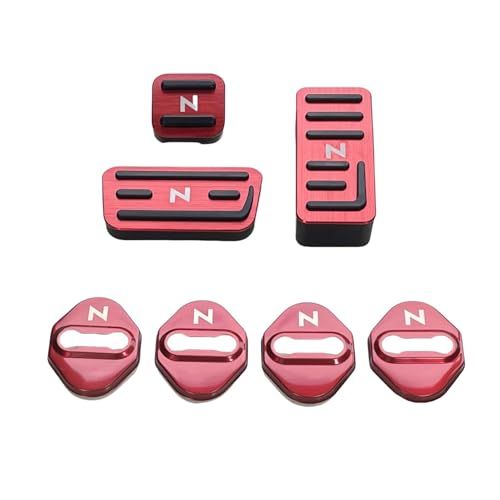 [YANMW] N-BOX ペダルカバー ブレーキペダル 適合 ホンダ nbox n-box N-WGN N-ワゴン NBOXカスタム N-VAN アルミフット ペダル ブレーキ アクセル カバー N-BOX JF5 JF6 ドアストライカーカバー (レッkk