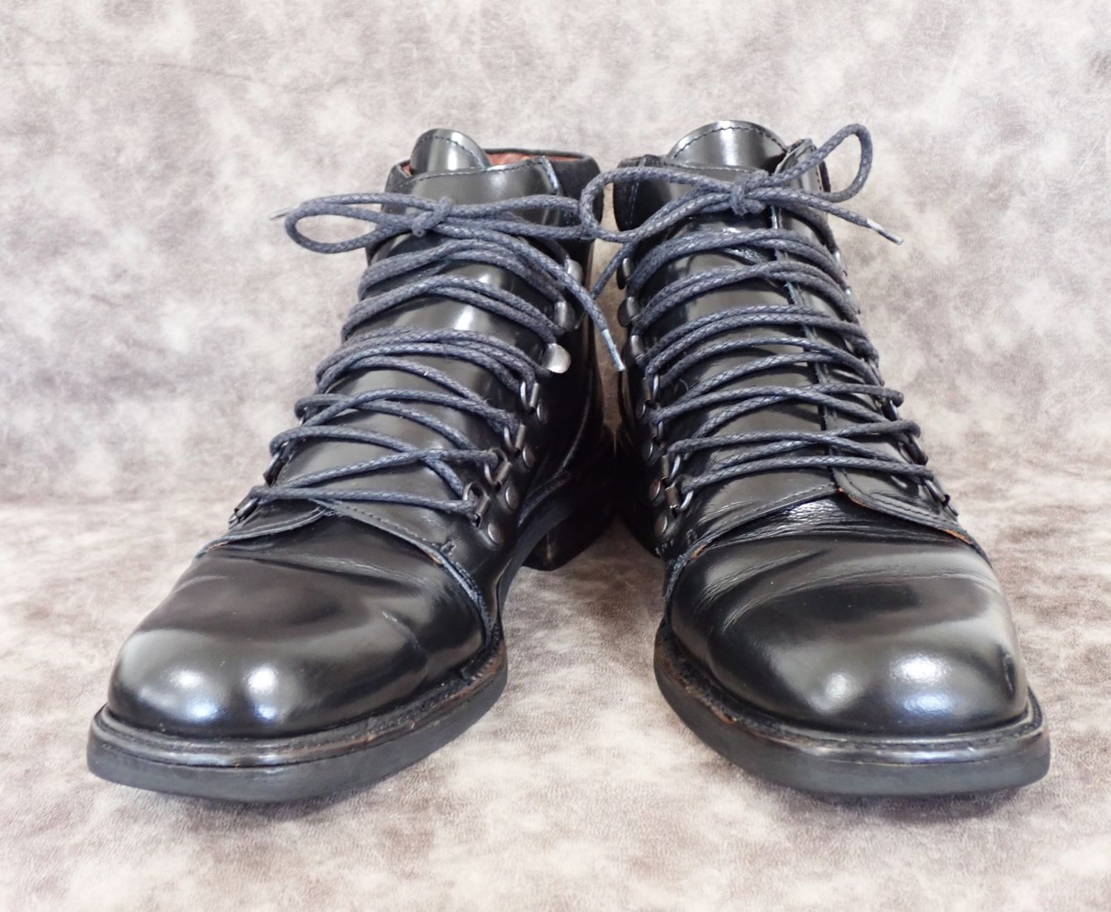 GUCCI グッチ レースアップ ブーツ レザー ブラック 37.5 24.5cm