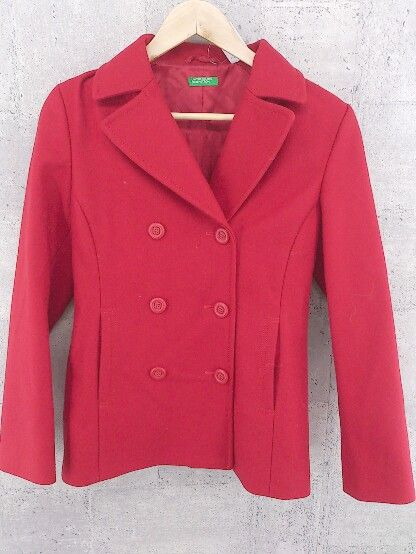 ■ UNITED COLORS OF BENETTON ユナイテッド カラーズ オブ ベネトン 長袖 Pコート 38 レッド * 1002799889094 【中古】 【1002799889094】
