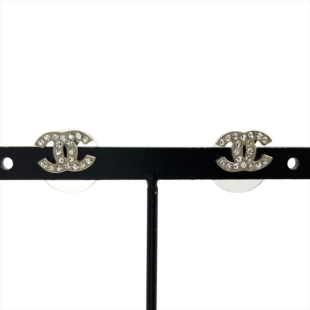シャネル CHANEL ココマーク ラインストーン ピアス クリア シルバー金具 A13V レディース【中古】