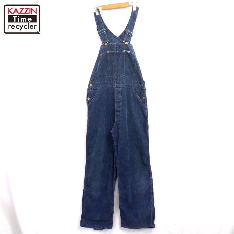 【美品】 USA製 70s Lee オーバーオール コーデュロイ ネイビー 70s vintage Lee コーデュロイ オーバーオール メンズ Mサイズ相当