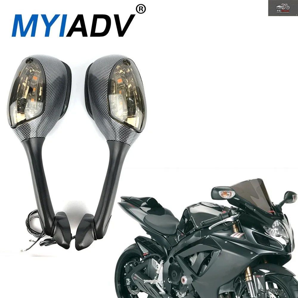 オートバイ用サイドミラー LEDターンシグナルライトミラー GSX-R600 GSX-R750 GSX-R1000 2005-2009 2010 K6 K7 K8