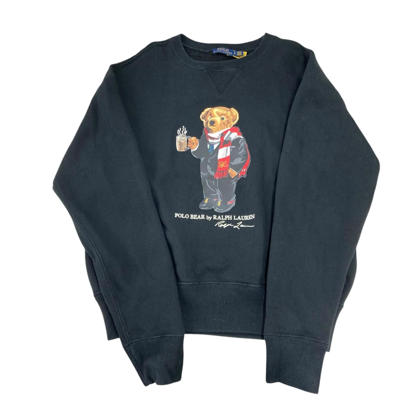 186005 RALPH LAUREN ラルフローレン Polo bear 裏起毛トレーナー ブラック キッズ