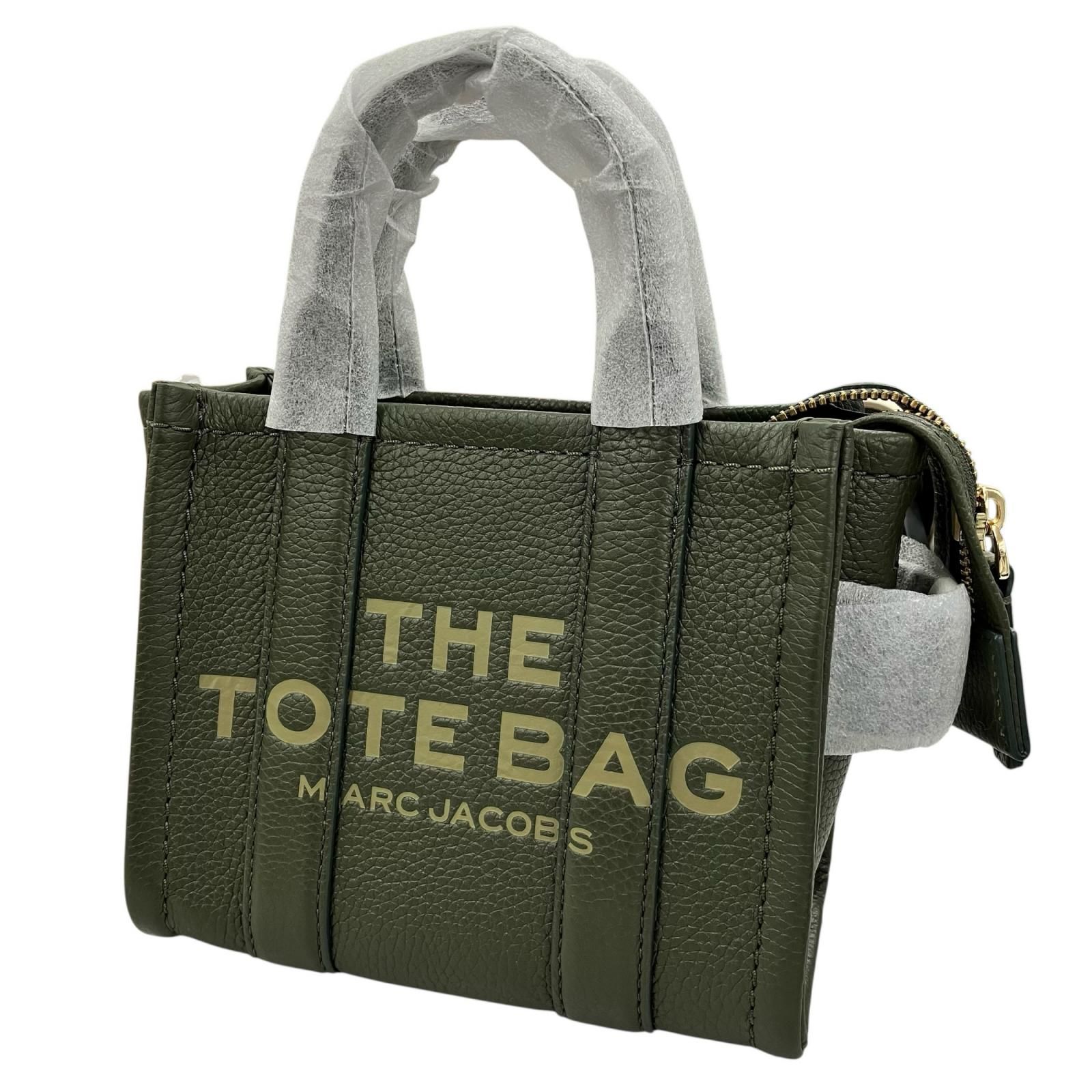 186005 新品未使用 MARC JACOBS マークジェイコブス レザー ミニ ザ トートバッグ グリーン系
