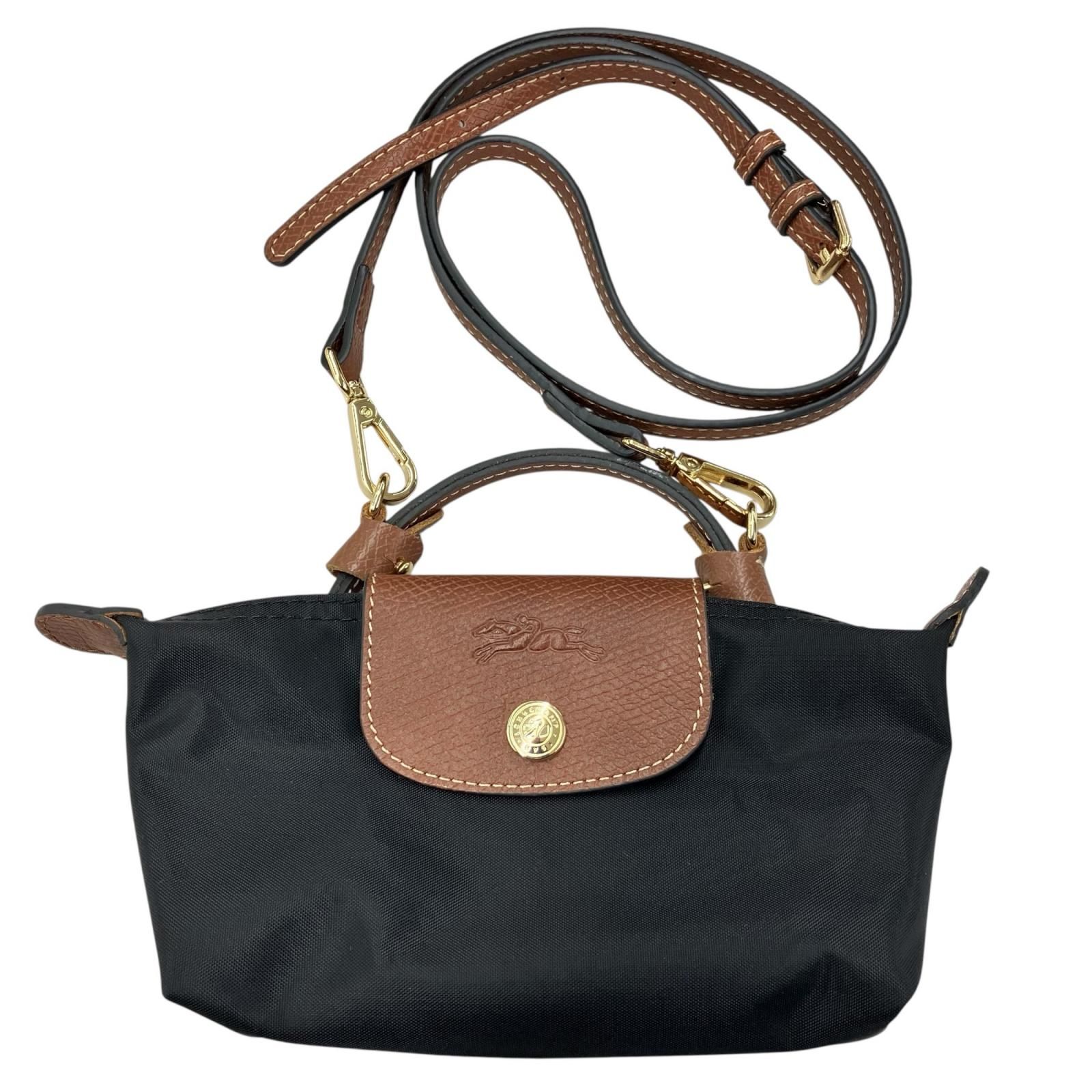 186005 現状品 Longchamp ロンシャン トートバッグ ショルダーバッグ プリアージュ　XS ミニバッグ ブラック