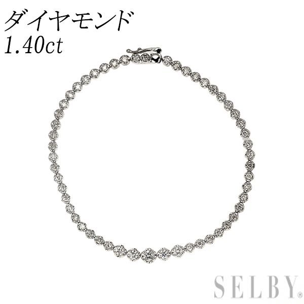 K18WG ダイヤモンド テニスブレスレット 1.40ct