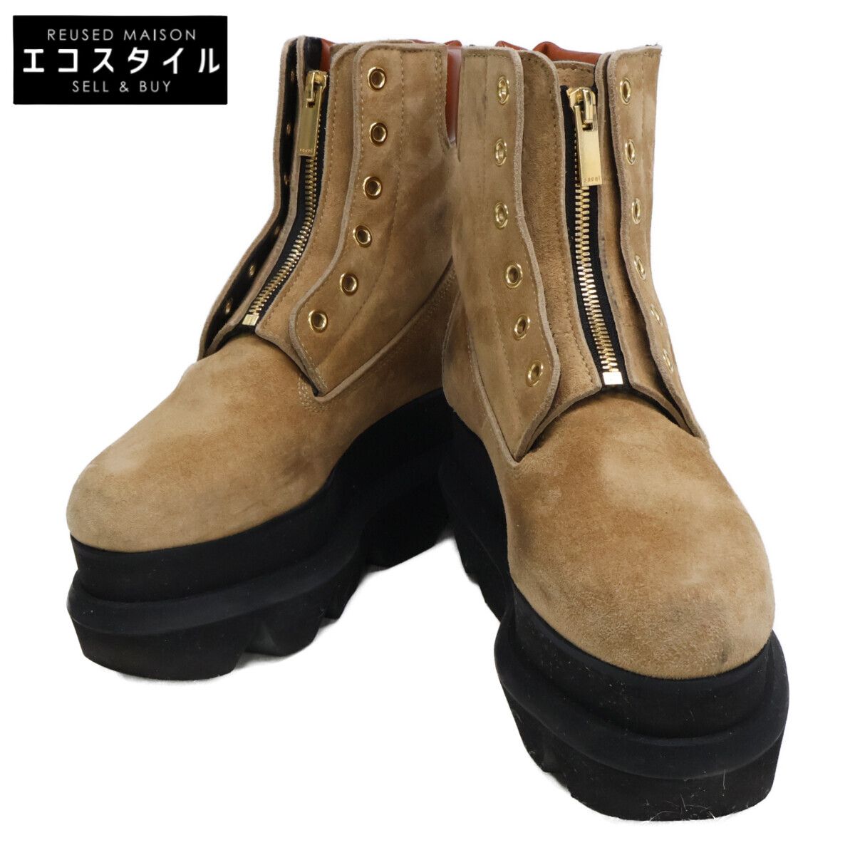 sacai　サカイ　20-05249 651 フロントジップ スエード ブーツ　36