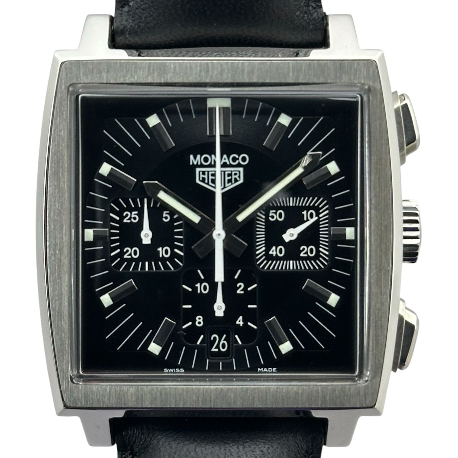 タグ・ホイヤー TAG HEUER モナコ クロノグラフ CS2111 ブラック ステンレススチール 自動巻き メンズ 腕時計