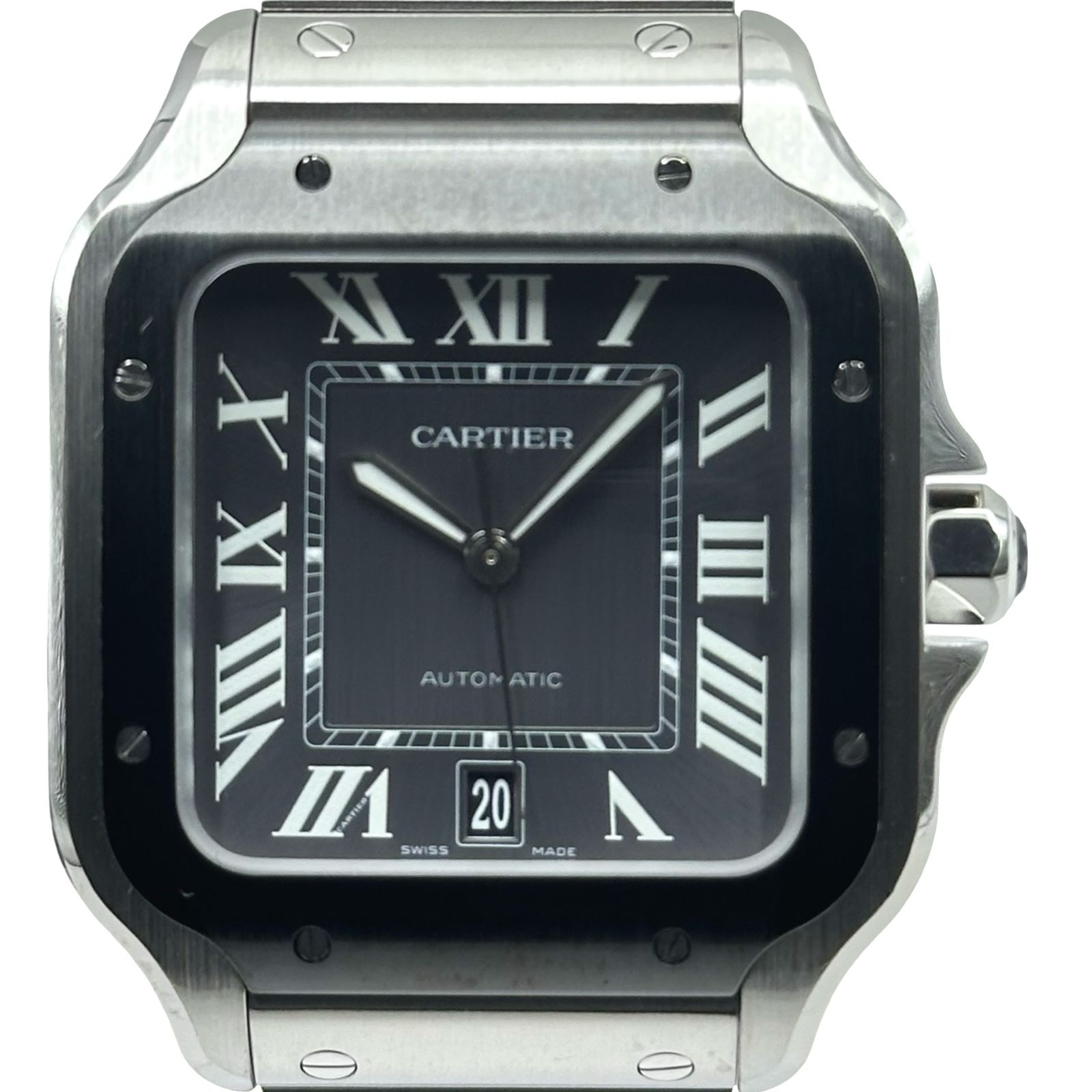 カルティエ Cartier サントス ドゥ カルティエ LM WSSA0037 ダークグレー ステンレススチール 自動巻き メンズ 腕時計