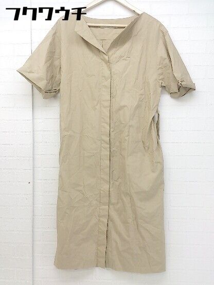 ◇ ◎ ESTNATION エストネーション 五分袖 膝下丈 シャツワンピース サイズ38 ベージュ レディース 【中古】 【1104050006292】