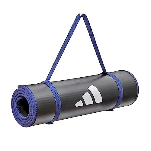 adidas(アディダス) トレーニングマット/フィットネス/ヨガ 10mm 厚め 幅広 耐久性 滑り止め キャリーストラップ付き ADMT-12235★ e8fd9a06