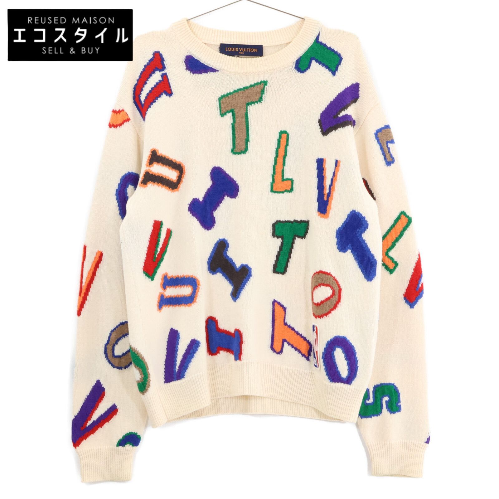 LOUIS VUITTON　ルイヴィトン　ｘNBA【国内正規】RM212M ZLL HLN10W コラボレター クルーネック ニットセーター　M
