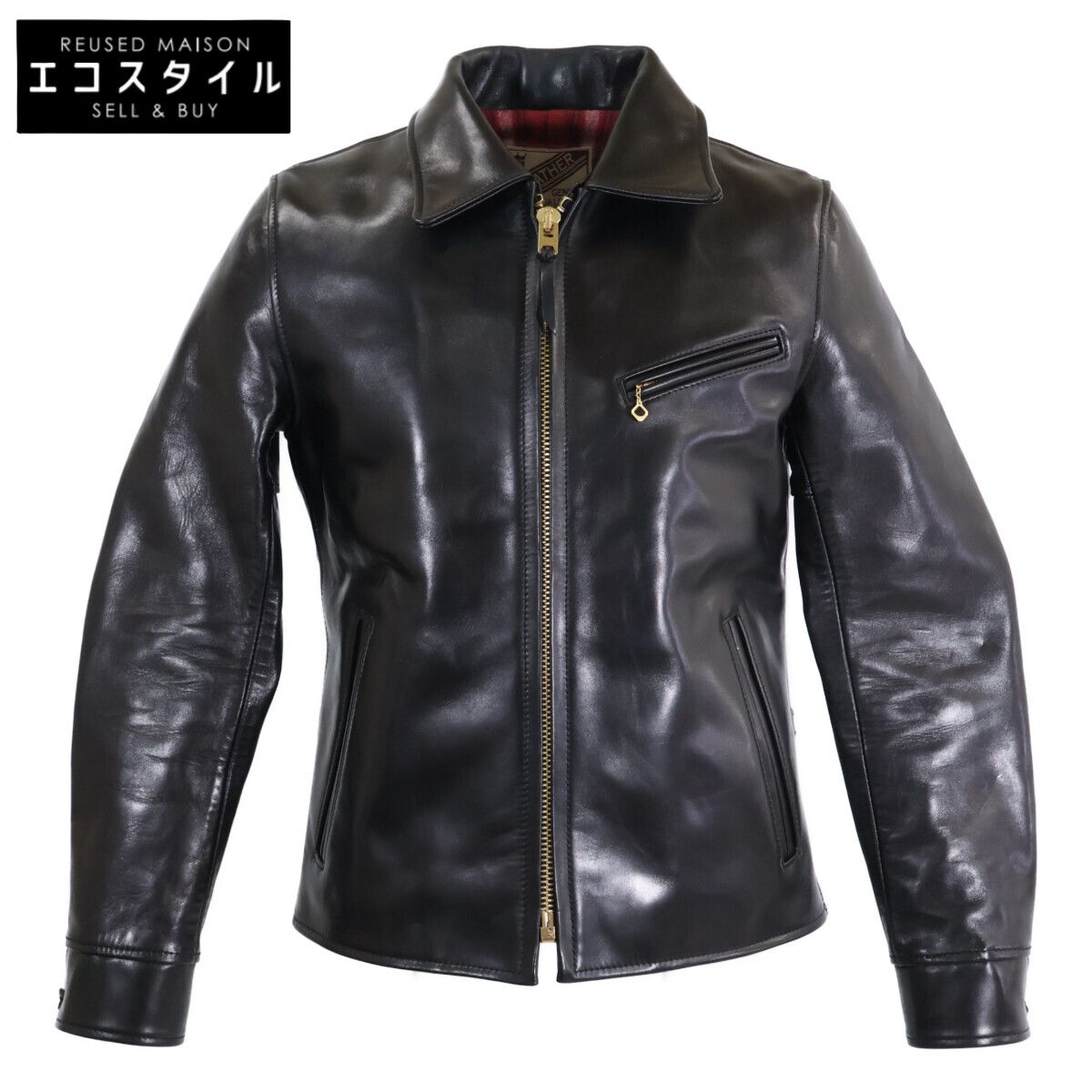 Y'2 LEATHER　ワイツーレザー　【美品】HVR-42 HV HORSE SINGLE BREASTED JACKET ホースレザー シングル ライダースジャケット　36