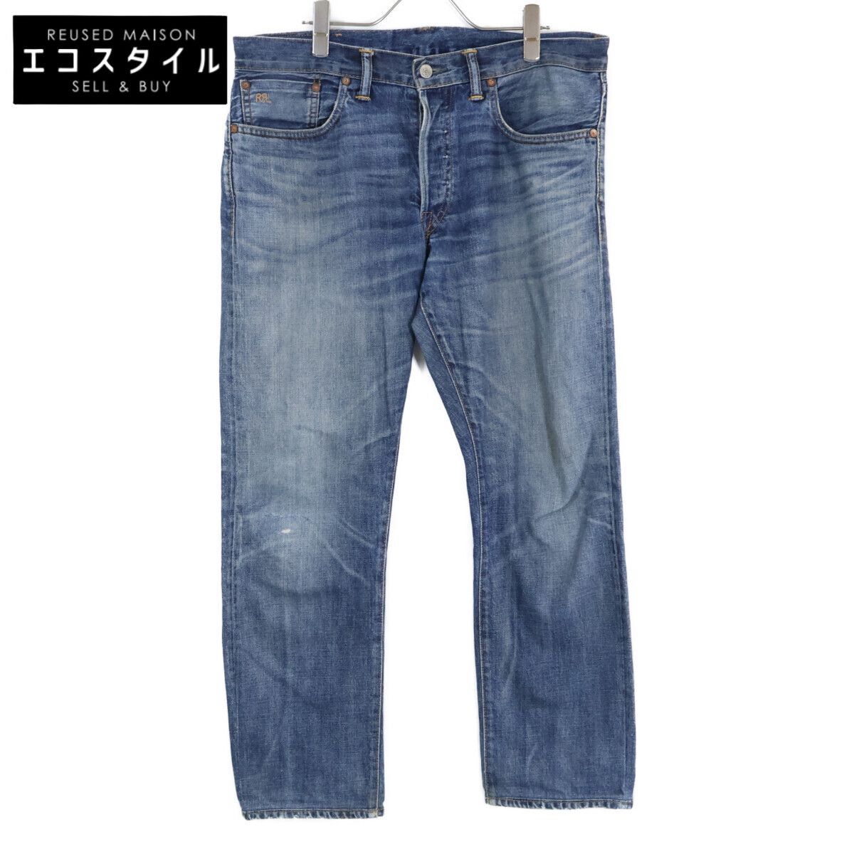 RRL ダブルアールエル 【国内正規】USA製 赤耳 スリムフィット セルビッジ ボタンフライ デニムパンツ 33