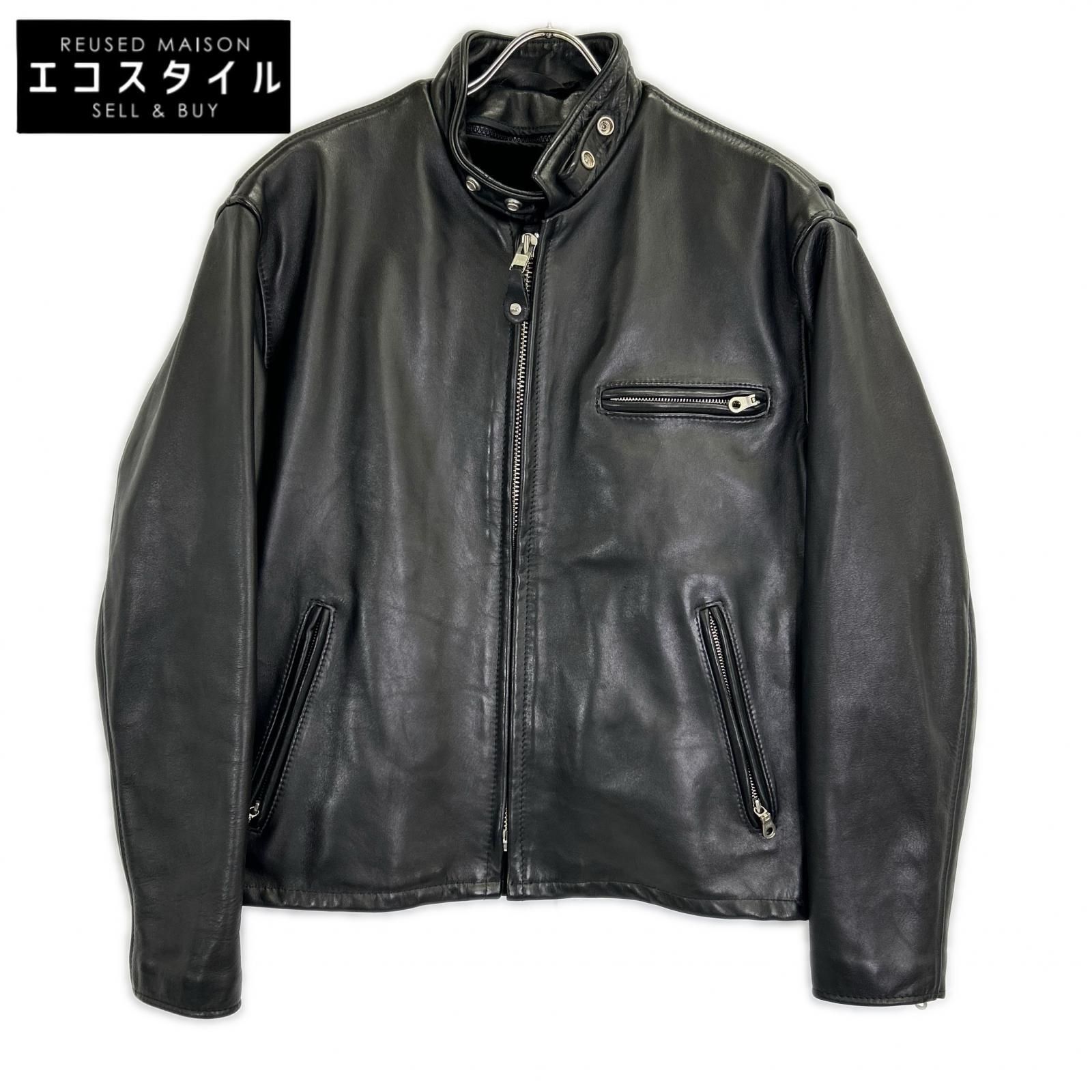 SCHOTT　ショット　641 ブラック ライナー付き シングル ライダースジャケット　42