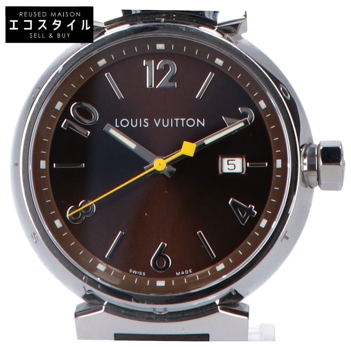 LOUIS VUITTON ルイヴィトン Q1111 ブラウン タンブール QZ時計 -