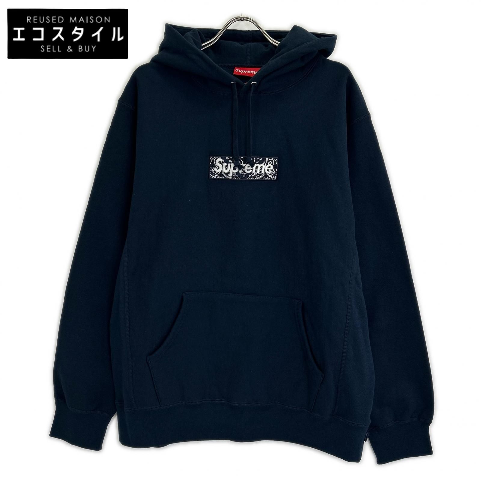 Supreme　シュプリーム　新品未使用 19AW ネイビー Bandana Box Logo Hooded バンダナボックスロゴパーカー　XL