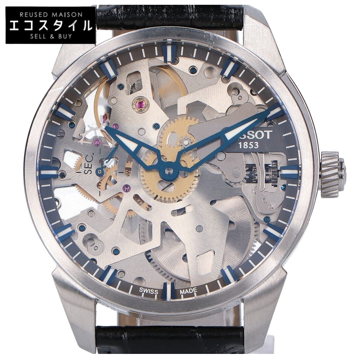 TISSOT ティソ T070.405.16.411.00 T-コンプリカシオン スケレッテ 43mm 手巻き腕時計 -