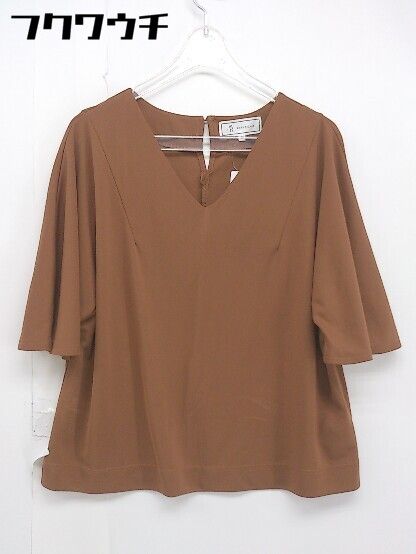 ◇ ROPE PICNIC ロペピクニック Vネック 五分袖 シャツ ブラウス サイズ38 ブラウン レディース 【中古】 【1106020000125】