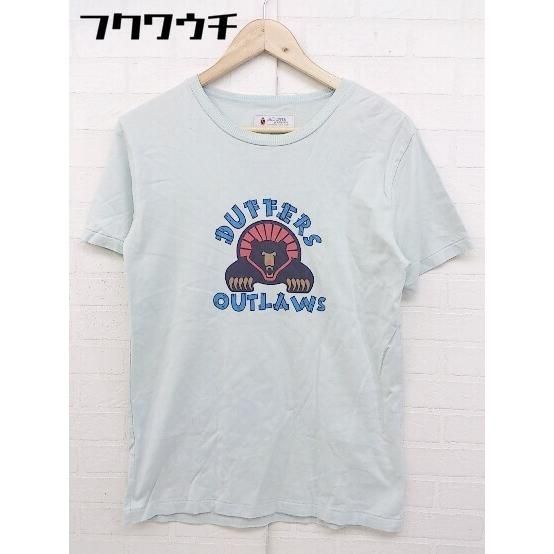 ◇ THE DUFFER OF ST.GEORGE イラスト ロゴ 半袖 Tシャツ カットソー サイズL ミント系 レディース 【中古】 【1105270003177】