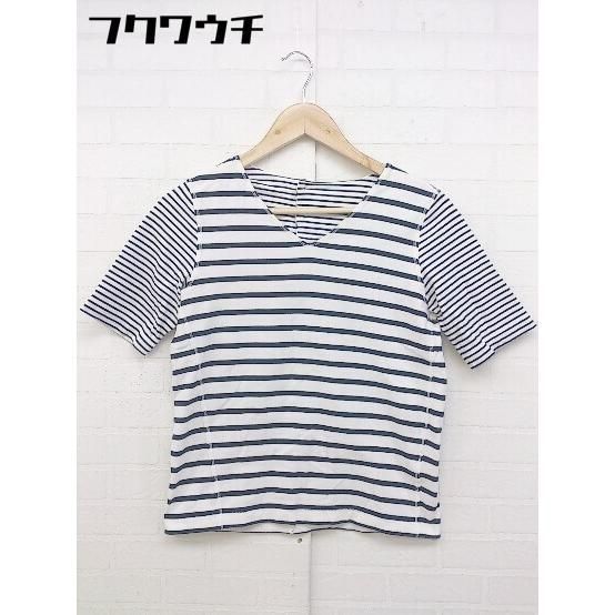 ◇ green label relaxing UNITED ARROWS ボーダー 半袖 Tシャツ カットソー ホワイト ネイビー レディース 【中古】 【1105040001792】