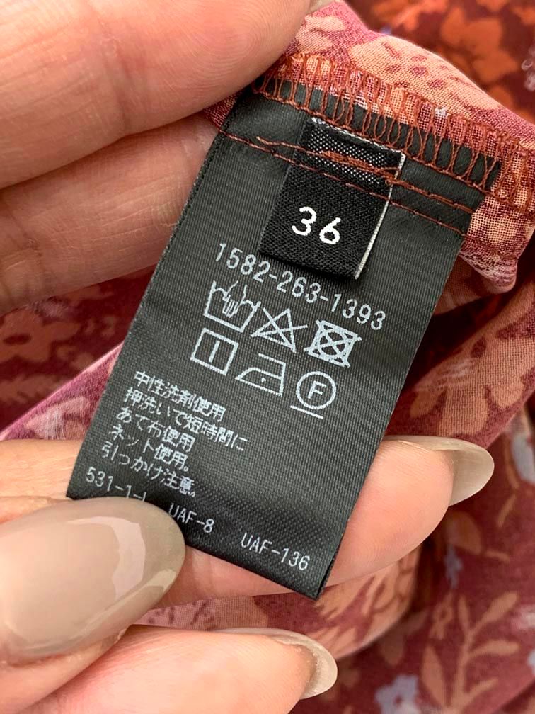美品 AEWEN MATOPH イウエンマトフ レトロ フラワープリント マキシ ワンピース size36/赤 ■■◎レディース