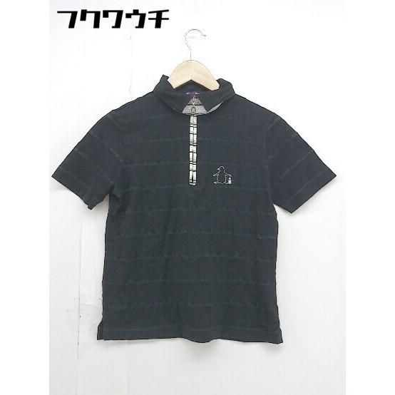 ◇ Munsingwear マンシングウェア ハーフジップ 半袖 ポロシャツ サイズM ブラック レディース 【中古】 【1106140006656】