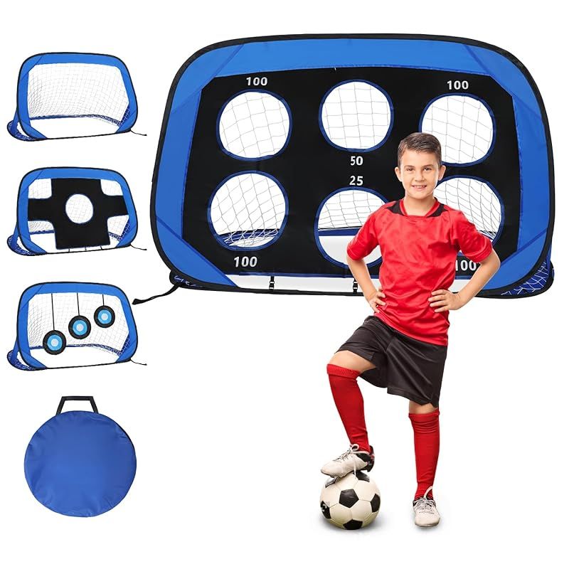 Herarimi サッカーゴール 折りたたみ ミニサッカーゴール 子供用 一台四役 ポータブル プレゼント屋外 室内 軽量 趣味性 トレーニング 1